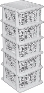 Branq Regał łazienkowy Bamboo 5x koszyki kosze komoda słupek szafka - Szafki łazienkowe - miniaturka - grafika 1