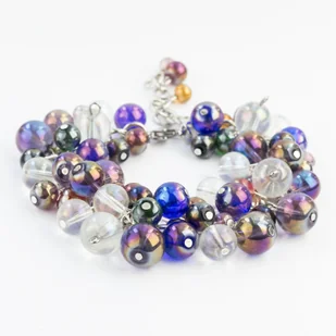 Bransoletka kolorowe, opalizujące szkło, obfita, grono / JG.Projekt - Bransoletki - miniaturka - grafika 1