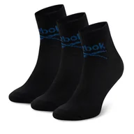 Skarpetki męskie - Zestaw 3 par wysokich skarpet unisex Reebok R0255-SS24 (3-pack) Czarny - miniaturka - grafika 1