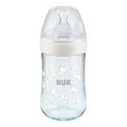 Butelki dla niemowląt - NUK Butelka NATUR SENSE z PP 260ml (smoczek SILIKON do mleka) biała 741964D - miniaturka - grafika 1