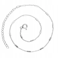 Bransoletki - Srebrna delikatna bransoletka na nogę pałki - miniaturka - grafika 1