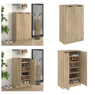 vidaXL Szafka na buty dąb sonoma 59x35x100 cm materiał drewnopochodny - Szafka na buty - Szafki na buty - Przechowywanie butów - Organizer na buty - Szafki na buty - miniaturka - grafika 1