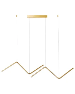 BELIANI Lampa wisząca LED złota metalowa nowoczesna geometryczna zawieszony klosz - Lampy sufitowe - miniaturka - grafika 1