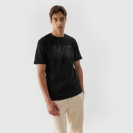 Koszulki sportowe męskie - Męski t-shirt z nadrukiem 4F 4FRAW23TTSHM1523 - czarny - miniaturka - grafika 1