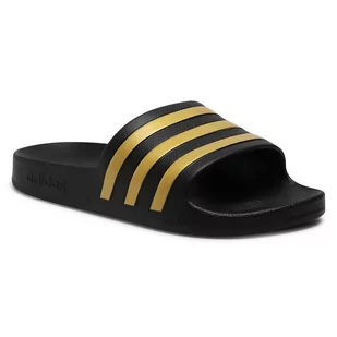 Adidas Klapki adilette Aqua EG1758 Cblack/Goldmt/Cblack - Klapki i japonki damskie - miniaturka - grafika 1