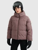 Kurtki damskie - 4F Kurtka narciarska membrana 5000 damska - brązowa L - miniaturka - grafika 1