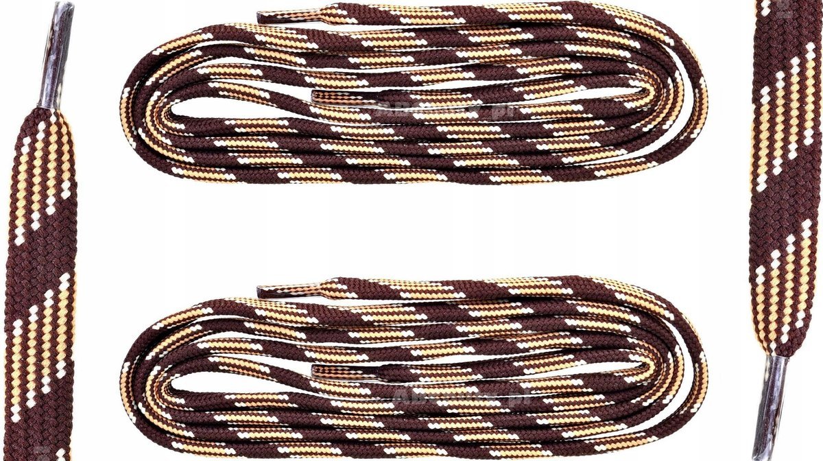 Sznurówki BRĄZOWO-BEŻOWE Sznurowadła 120 cm TREKKINGOWE PŁASKIE 9 mm G12-42