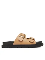 Klapki i japonki damskie - MEXX Klapki MX/021C-HY Beżowy - miniaturka - grafika 1