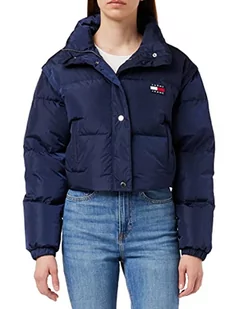 Tommy Hilfiger Damska kamizelka Tjw Crop kamizelka puchowa wyściełane kurtki, granatowa, XL, Ciemna granatowa, XL - Kamizelki damskie - miniaturka - grafika 1