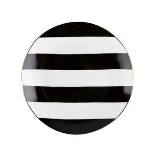 Talerz deserowy Stripes Black 20 cm czarno-biały - Talerze - miniaturka - grafika 1