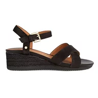 Espadryle damskie - Geox D Ischia Corda Espadryle Kobiety, Czarny (Black01), 39.5 EU - miniaturka - grafika 1