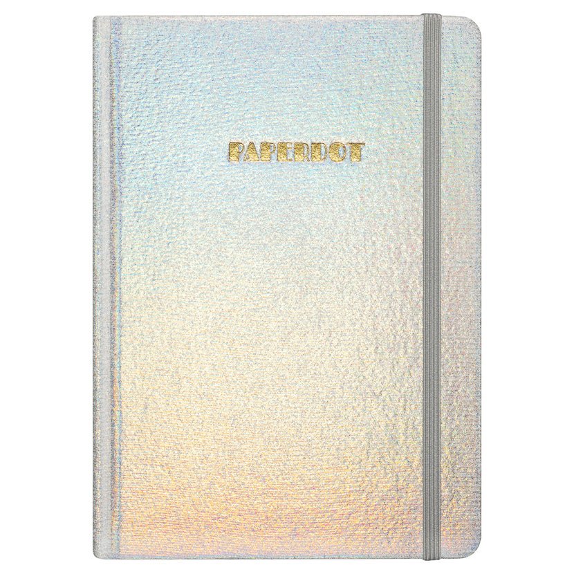 Paperdot, Notatnik Z Gumką, Srebrny, Format A5, Kratka, 96 Kartek