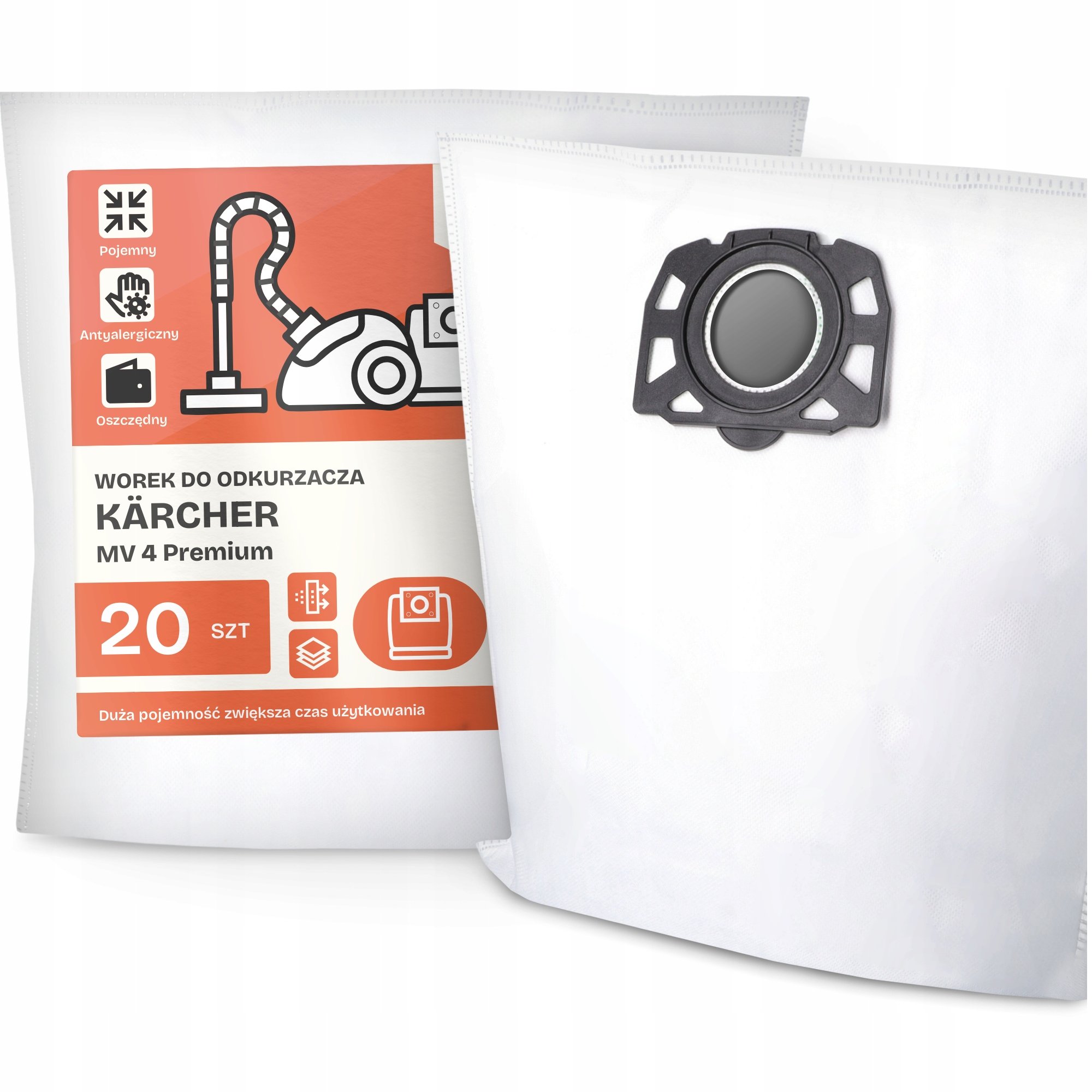 20x Worek do Odkurzacza Kärcher MV 4 Premium Syntetyczny Flizelinowy Wor G9