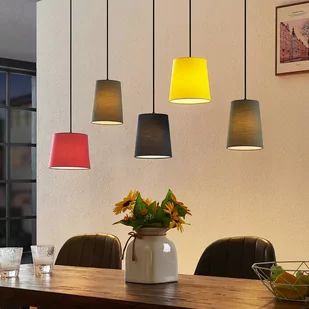 Lindby Amilia lampa wisząca klosze kolorowe 5-pkt. - Lampy sufitowe - miniaturka - grafika 1