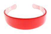 Ozdoby do włosów - Jubileo, Opaska do włosów czerwona plastikowa red - miniaturka - grafika 1
