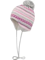 Czapeczki dla niemowląt - Döll Dzianinowa czapka w kolorze szaro-jasnoróżowym - miniaturka - grafika 1