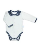 Body dla niemowląt - Niemowlęce body bawełniane z długim rękawem kremowe Nicol,r.56 - miniaturka - grafika 1