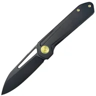 Noże - Kubey Royal Frame Lock EDC Nóż Kieszonkowy Front Flipper Czarny Rękojeść z Tytanu 6AL4V KB321O - miniaturka - grafika 1