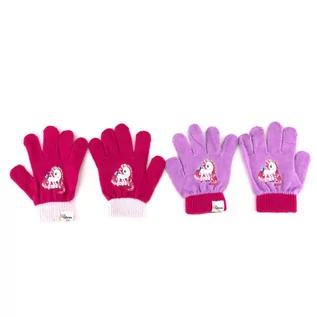 Rękawiczki dla dzieci - Rękawiczki Dziecięce Jednorożec Róż 5P - grafika 1