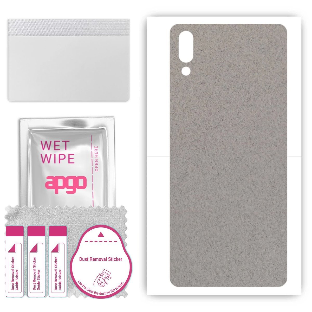 Folia naklejka skórka strukturalna na TYŁ Zamsz do Sony Xperia L3 - Zamsz Szary - apgo SKINS