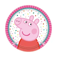 Urodziny dziecka - AMSCAN Talerzyki urodzinowe Świnka Peppa - 18 cm - 8 szt. - miniaturka - grafika 1