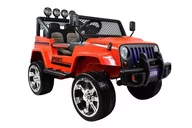 Pojazdy elektryczne dla dzieci - Import SUPER-TOYS MEGA JEEP SUNSHINE NAPĘD 4X4 2X12V WOLNY START MIĘKKIE KOŁA BLUETOOTH RADIO EXCLUSIVE/2388 S-2388-CZERWONY - miniaturka - grafika 1