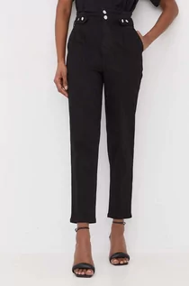 Spodnie damskie - Morgan jeansy damskie kolor czarny high waist - grafika 1