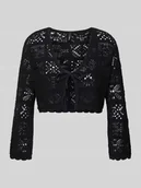 Swetry damskie - Kardigan rozpinany o skróconym kroju z recyklingowej Mieszanka bawełny Model 'BEACH LIFE' - miniaturka - grafika 1