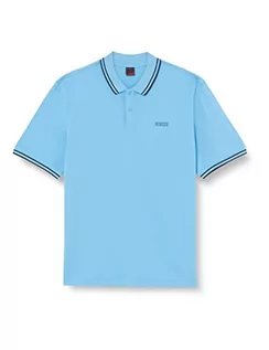 Koszule męskie - bugatti Męska koszula polo, 8150-35081, niebieska-350, regularna, Niebieski 350, XL - grafika 1