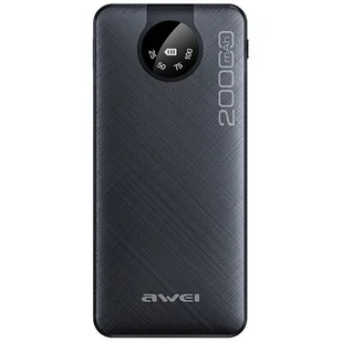 AWEI PowerBank P134K 20000mAh czarny/black wyświetlacz + kable USB/PD/Lightning/MicroUSB - Powerbanki - miniaturka - grafika 1