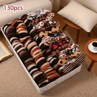 Ozdoby do włosów - TEMU Zestaw 130 sztuk ozdób do włosów w stylu bohemy dla kobiet, zawierający uszy królika, , kwiaty, guziki, paski, , pełzające koce i jednolite - miniaturka - grafika 1