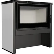 Wkłady kominkowe - Piec wolnostojący stalowy JUNO 12 panel biały - miniaturka - grafika 1