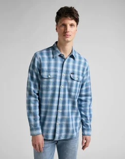 Lee Worker Shirt Męska Koszula W Kratę Długi Rękaw Indigo L68Hokdk-3Xl - Koszule męskie - miniaturka - grafika 1