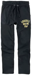 Lonsdale Męskie spodnie do joggingu, normalny krój METHILL, Black/Yellow, M - Spodenki męskie - miniaturka - grafika 1