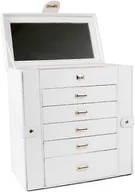 Biżuteria - akcesoria - Wielowarstwowe, pojemne pudełko na biżuterię z lustrem, wielofunkcyjne pudełko na biżuterię w stylu szuflady, do przechowywania kolczyków, naszyjnik.. - miniaturka - grafika 1