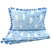 Koce i narzuty dla dzieci - 100 x 120 Komplet Kocyk Poduszka Chmurki świecący w ciemności - miniaturka - grafika 1