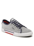 Trampki męskie - Pepe Jeans Tenisówki Brady Men Chambray PMS30817 Granatowy - miniaturka - grafika 1