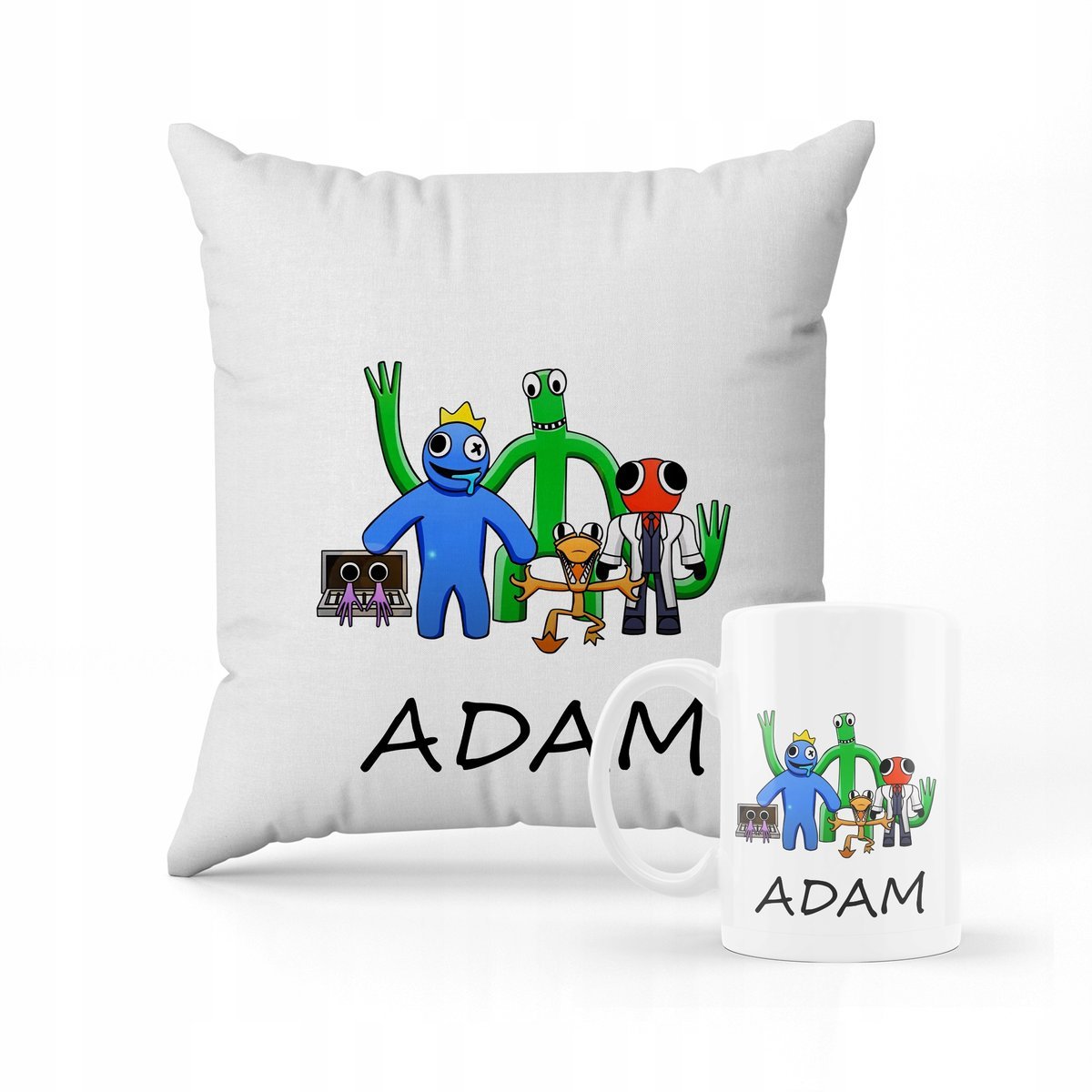 ZESTAW PODUSZKA + KUBEK RAINBOW FRIENDS ROBLOX