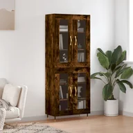 Szafki nocne - vidaXL Witrynka przydymiony dąb 69,5x34x180 cm materiał drewnopochodny - miniaturka - grafika 1