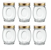 Pojemniki kuchenne - NoName Słoik słoiki 780 ml Gold zestaw 6 szt 17111525 Z - miniaturka - grafika 1