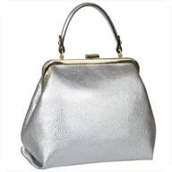 Torebki damskie - Damska torebka srebrna skóra naturalna bigiel retro - miniaturka - grafika 1