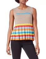 Koszulki i topy damskie - Love Moschino Damska koszulka Lurex Viscose-Cotton, Zielony, żółty, czerwony, fioletowy, pomarańczowy, 40 - miniaturka - grafika 1