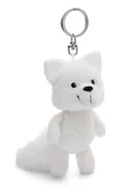 Plecaki - Breloczek lis polarny Vanja 10cm biały - Pluszowy towarzysz przytulanka zwierzęca z kółkiem na klucze do smyczy, torby albo plecaka - miniaturka - grafika 1