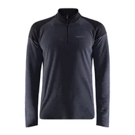 Bluzy sportowe męskie - Męska Bluza CRAFT CORE EDGE THERMAL MIDLAYER M 1909502-999995 – Czarny - miniaturka - grafika 1