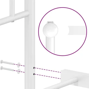 Metalowa rama łóżka z wezgłowiem, biała, 120x190 cm Lumarko! - Łóżka - miniaturka - grafika 10