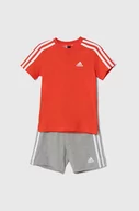 Dresy i komplety dla chłopców - adidas komplet bawełniany dziecięcy kolor czerwony - miniaturka - grafika 1