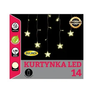 Kurtyna gwiazdki 14 LED ciepły biały bateria Bulinex - Oświetlenie świąteczne - miniaturka - grafika 1