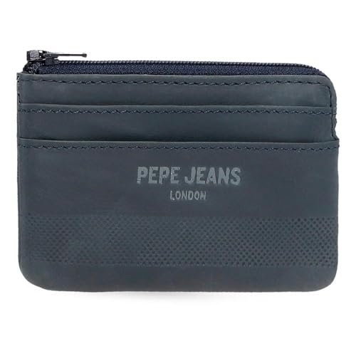 Pepe Jeans Głęboki portfel niebieski 11x7x1,5 cm Skóra by Joumma Bags, Niebieski, Talla única, portmonetka
