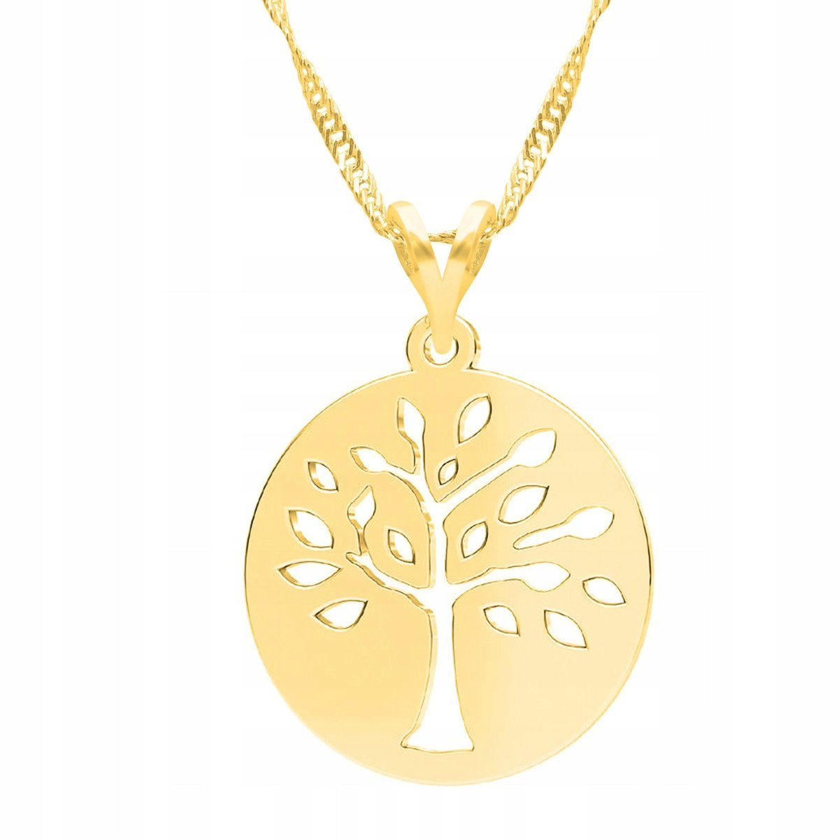 Złoty Naszyjnik z Drzewkiem Drzewo Życia Drzewko Natura SREBRO 925