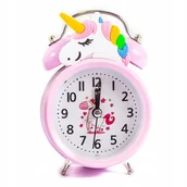 Zegary - RÓŻOWY BUDZIK DLA DZIECKA ZEGAR JEDNOROŻEC - miniaturka - grafika 1